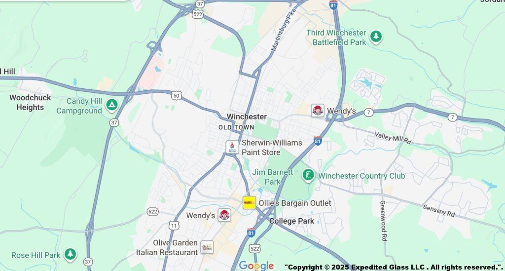 Window Glass Replacement Services Winchester VA Shattered Storefront Commercial Business Residential Double Singe Pane Same Day Service
Winchester VA Near By Serving Cites
Bealeton ,VA | Bristow ,VA | Broad Run ,VA | Calverton ,VA | Casanova ,VA | Elkwood ,VA | Gainesville ,VA | Garrisonville ,VA | Goldvein ,VA | Manassas ,VA | Midland ,VA | Nokesville ,VA | Quantico ,VA | Remington ,VA | Ruby ,VA | Somerville ,VA | Sumerduck ,VA | Warrenton ,VA.
Winchester VA Zip Codes
Zip Code 20119.